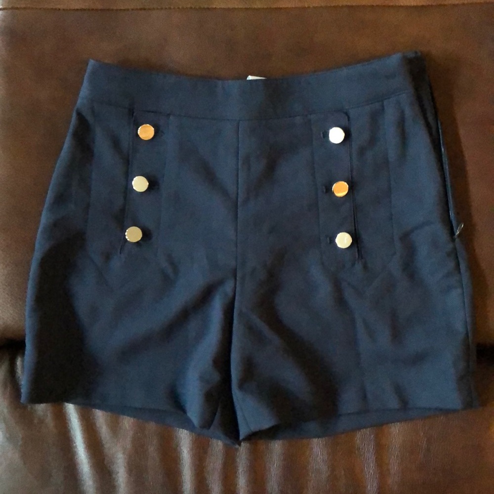 H&M Navy Blue Side Zip Shorts Size 4